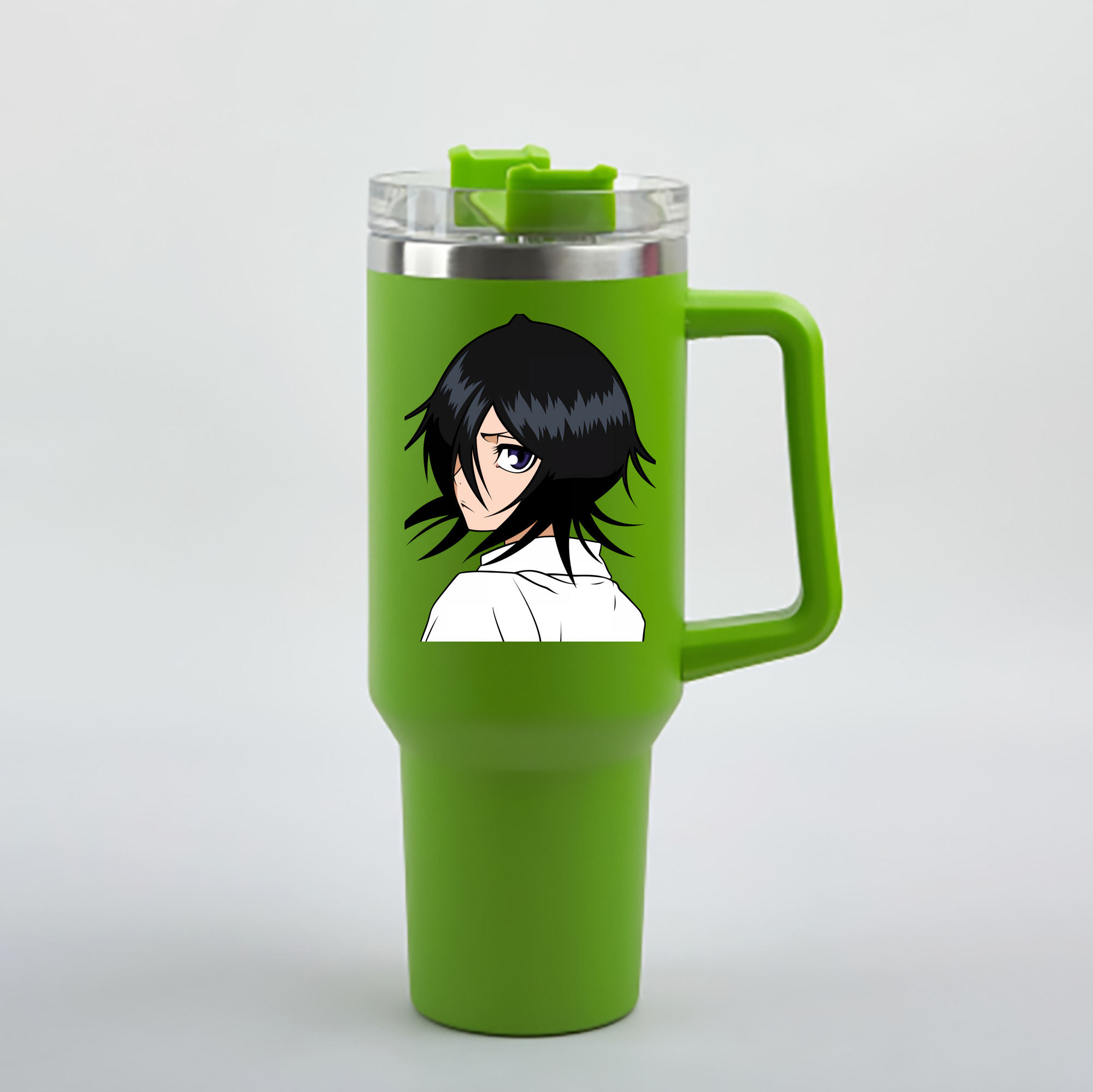 （画像用） ブリーチ 朽木ルキア BLEACH Kuchiki Rukia 1200mL車用タンブラー - クリスタルステッカー（プラスチックストロー付き）